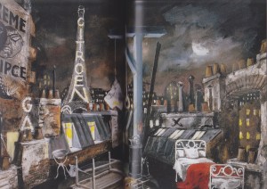 Maquette des décors de Wakhevitch pour "Le Jeune homme et la mort"