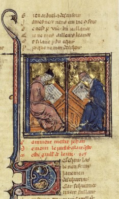 Rare représentation de Guillaume de Lorris et Jean de Meun, 1er quart du XIVe siècle / BnF