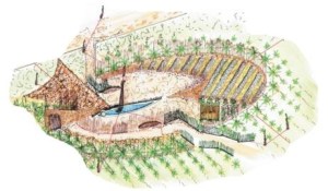  Intérieur du Jardin © Aquarelle de Fabrice Moireau