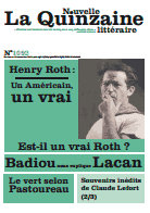 La Nouvelle Quinzaine littéraire, du 1er au 15 nov. 2013