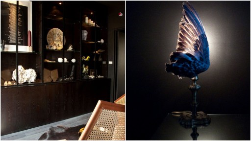 Site 142 : cabinet de curiosité et lampe "aile"© Martine Houghton/ Montage db