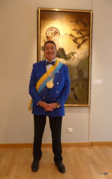 Un sénateur de la République de Montmartre devant une oeuvre de Willette, le 21 juin 2014 © db