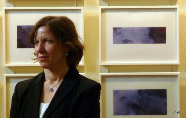 Christiane Baumgartner, lors de l'inauguration de l'exposition à l'Institut de France,  mars 2015 © db