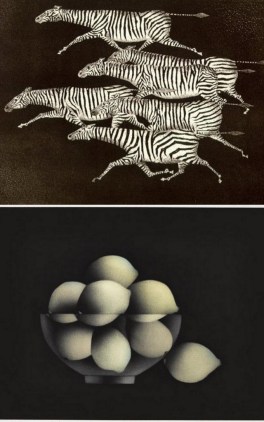 Mario Avatti, "Six zèbres courant", 1957 / "La nuit du citron musqué", 1992 © Académie des Beaux-Arts