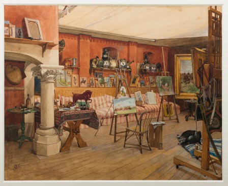 L’atelier d’été de Meissonier à Poissy / aquarelle de Gustave Méquillet ©R-P RIBIERE