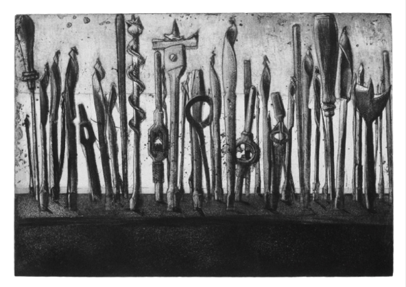 "Mèches", 1988-1996, gravure sur métal Devorah Boxer